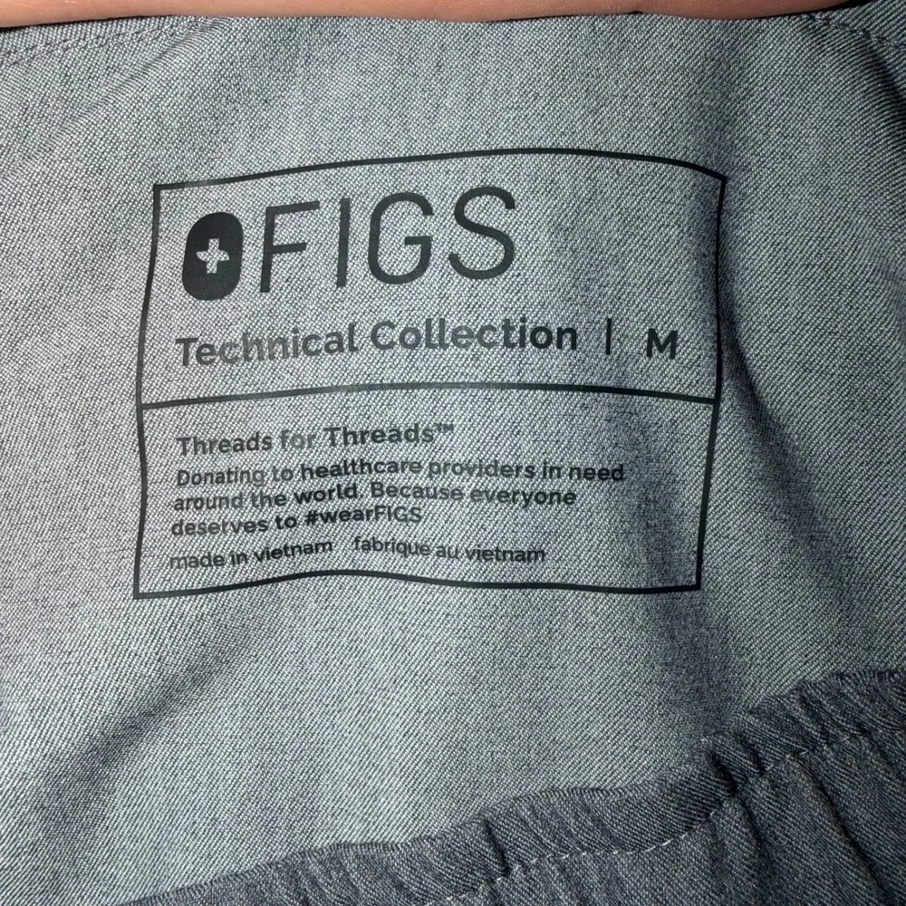 FIGS Tansen Jogger Scrub Pants Graphite Gray Men's Medium Elastic Waist